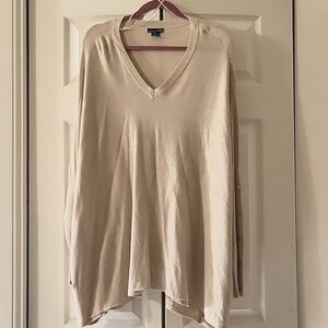 Cream light sweater with button detail sleeves